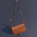 Brown Leather Shoulder Bag With Stylish Flip Cover And Buckle Design