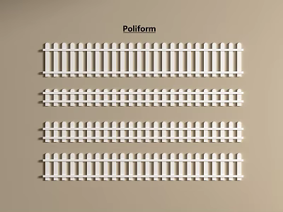 Poliform White Railings Featuring Different Modern Designs And Styles Arranged In Rows 3d model