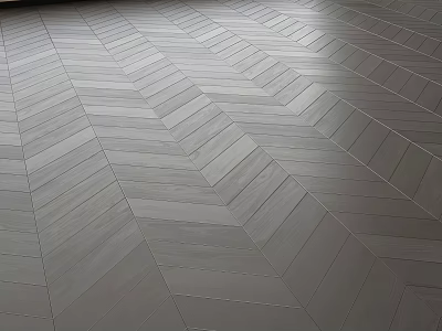 Gray Herringbone Pattern Tile Floor For Stylish Modern Interior Design 3d model