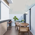 Serene Garden Entrance With White Walls Metal Slatted Gate Stone Paved Path And Green Plants