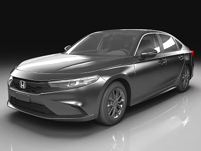 Honda Silver Gray Sedan With Modern Exterior Design And Sleek Body Lines 3d model