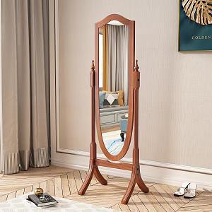European-style floor solid wood dressing mirror 3d model 3d model