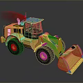 Yellow Heavy Duty Construction Loader With Large Bucket And Black Wheels