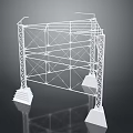 Sturdy Metal Truss Structure With Cross Metal Bars And Base Supports