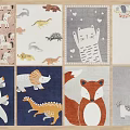 Colorful Square Rugs With Cute Animal Designs For Kids Bedroom Home Decor