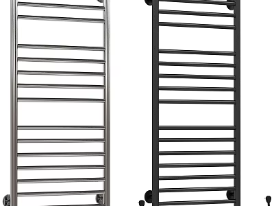 Modern Black And Stainless Steel Bathroom Towel Racks With Multiple Bars For Functional Accessory 3d model