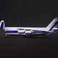 Large Transport Airplane Model With Blue White Livery And Detailed Features