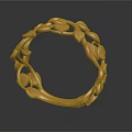 Elegant Gold Bracelet Crafted With Intricate Leaf And Heart Shaped Details