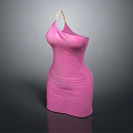 Pink Sling Dress Sculpture With Smooth Texture And Artistic Carving Design