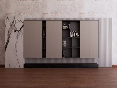Modern TV background wall floor TV cabinet 3d model