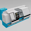 Modern Industrial CNC Lathe Equipment With Automatic Control Panel And Blue White Metal Body