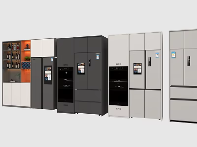 Sleek Modern Refrigerators And Freezers With Multiple Styles And Color Finishes 3d model