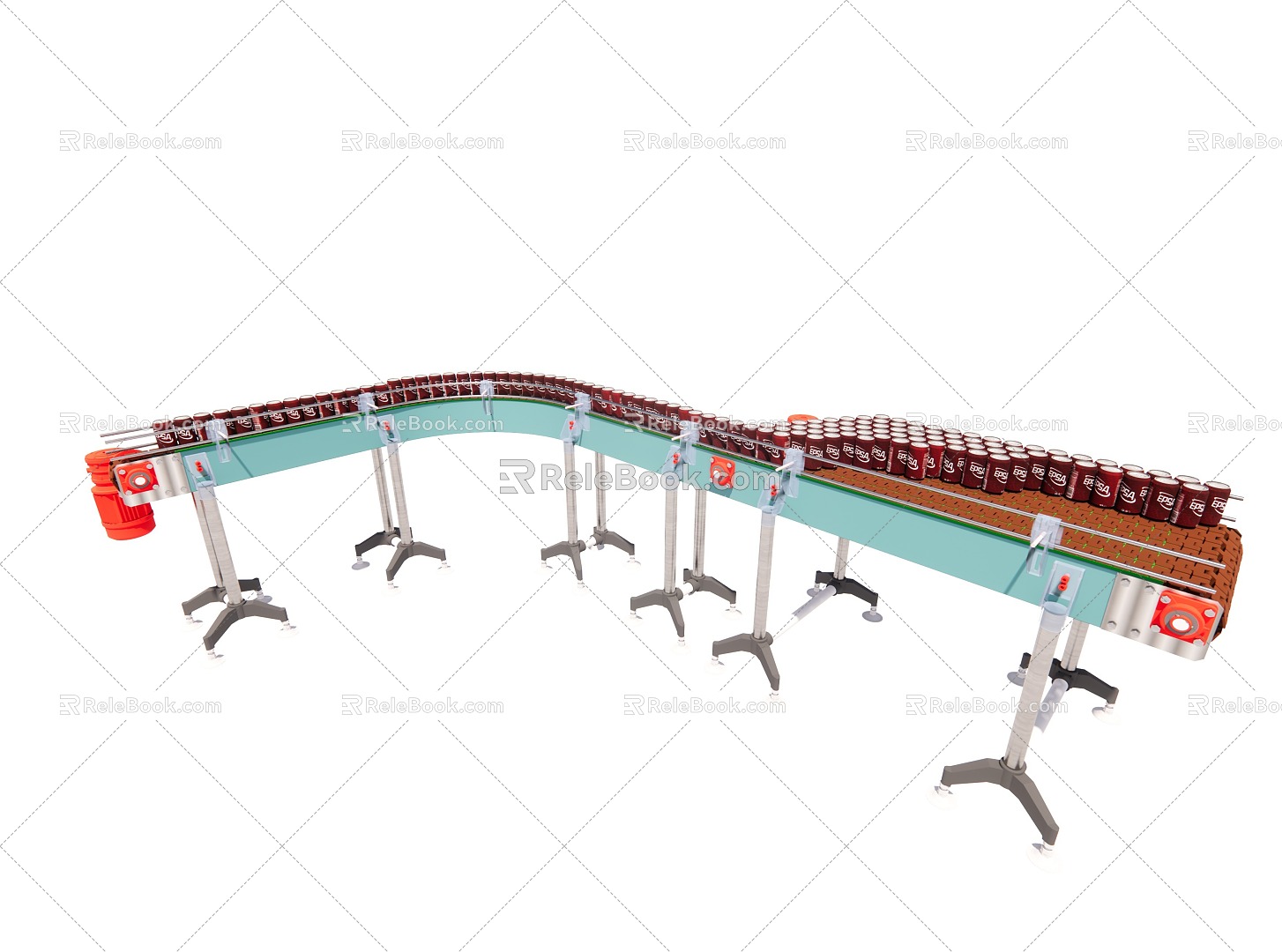 Multi-line desktop chain conveyor 3d model