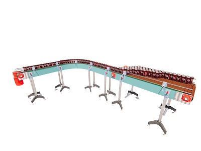 Multi-line desktop chain conveyor 3d model