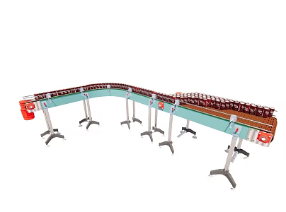Multi-line desktop chain conveyor 3d model