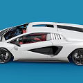 White Luxury Sports Car With Red Interior And Sleek Black Wheels Design