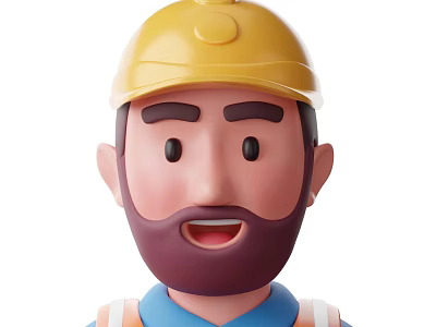 Modern Construction Site Manager Men Cartoon Men Anime Men 3d model
