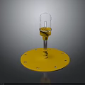 Yellow Industrial Base With Transparent Cover Metal Rod And Holes Design