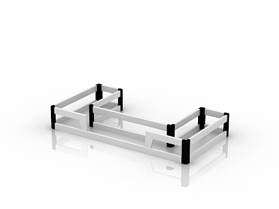 Hardware Tools Metal Frame Bracket With White Black Design And Reflective Multi Bar Structure 3d model