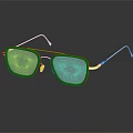 Square Frame Sunglasses With Black Silver Metal Plastic Design And Reflective Lenses