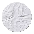Modern White Circular Wall Decor With Textured Wavy Relief Design For Home Interior 3d model
