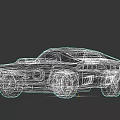 Black Vintage Sports Car With Angular Lines And Unique Retro Design
