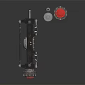 Industrial Mechanical Equipment Main Shaft Assembly With Red Capped Ends And Gear Parts