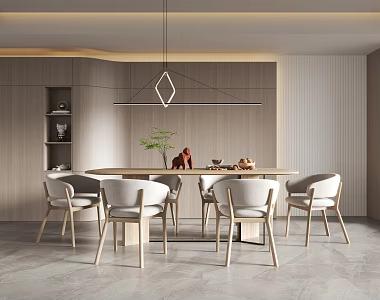 Nordic Restaurant Dining Tables and Chairs 3d model