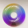 Rainbow Colored Round Transparent Pendant With Gradient Hues And Central Hole Hanging Decor