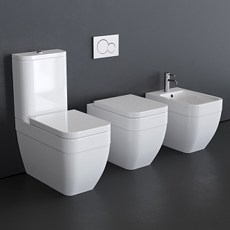 Modern toilet bathroom supplies 3d model