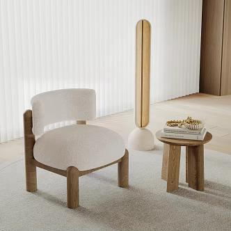 Leisure chair side floor lamp 3d model