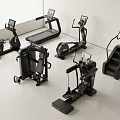 Modern Fitness Equipment With Treadmill Elliptical Trainer Exercise Bike And Strength Training Machines