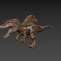 Realistic Spinosaurus Dinosaur Model With Spiked Back Open Mouth And Sharp Teeth 3d model