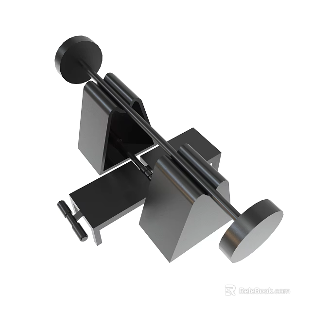 Black Fitness Weightlifting Rack With Vertical Supports And Horizontal Bar 3d model 
