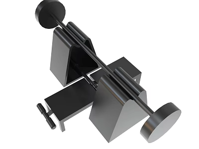 Black Fitness Weightlifting Rack With Vertical Supports And Horizontal Bar 3d model