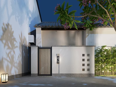 New Chinese Style Door Head Homestay Door Ancient Building 3d model