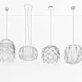 Stylish Modern Pendant Lights with Unique Shade Designs for Interior Decor 3d model