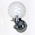 Modern Wall Light With Transparent Diamond Pattern Glass Globe And Silver Metal Base 3d model