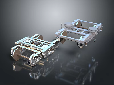Vehicle Chassis Mechanical Structure With Metal Frame And Wheels Industrial Design 3d model