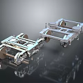 Vehicle Chassis Mechanical Structure With Metal Frame And Wheels Industrial Design