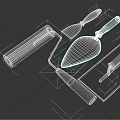 Paint tool brush paint tool putty tool white tool putty scraper trowel putty knife 3d model