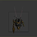 Game Movie Character Yellow Black Insect Creature With Wings Holding Honey Pot On Base
