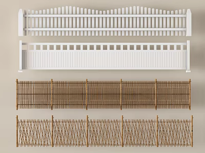 Different Styles Of Railings For Outdoor Decoration 3d model