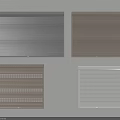 Various Window Blinds And Roller Shades In Different Colors And Designs 3d model