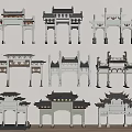 New Chinese style archway 3d model