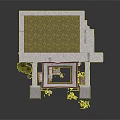 Modern Building Design with Green Roof White Stone Walls Open Structure and Stone Steps