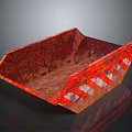 Rusty Red Construction Container With White Stripes And Industrial Design 3d model