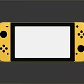 Yellow Handheld Game Console With Blue Screen And Dual Control Buttons