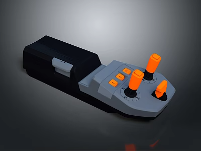 Professional Control Device With Black Gray Body And Orange Knobs Buttons 3d model