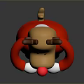 Reindeer Game Movie Character With Red Nose Antlers Red Coat White Collar Black Boots
